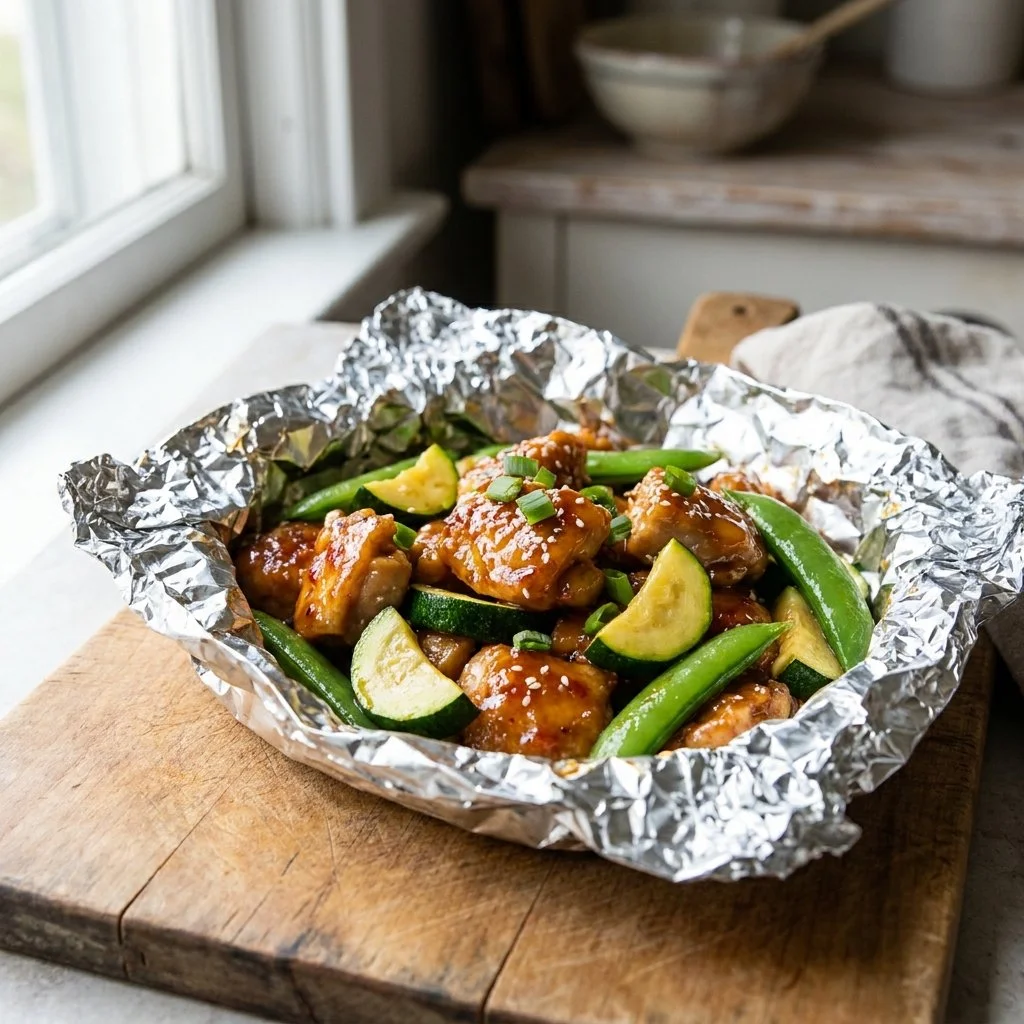 Lazy Foil-Packet Sweet Chili Chicken for Easy Cleanup