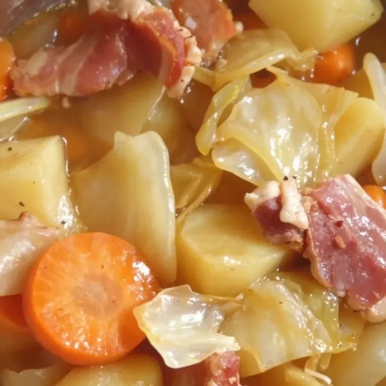 Delicious bowl of homemade leftover ham bone soup with vegetables