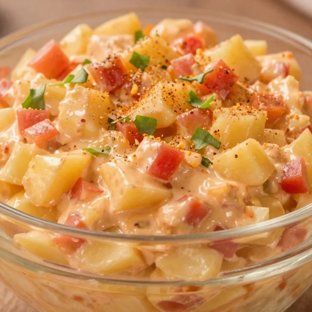 Paula Deen's creamy pimento cheese spread served with crackers