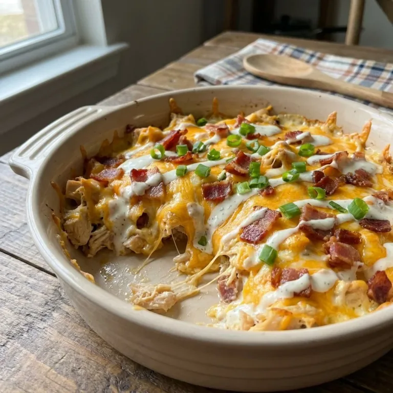 Delicious chicken bacon ranch dip served in a bowl at a cookout