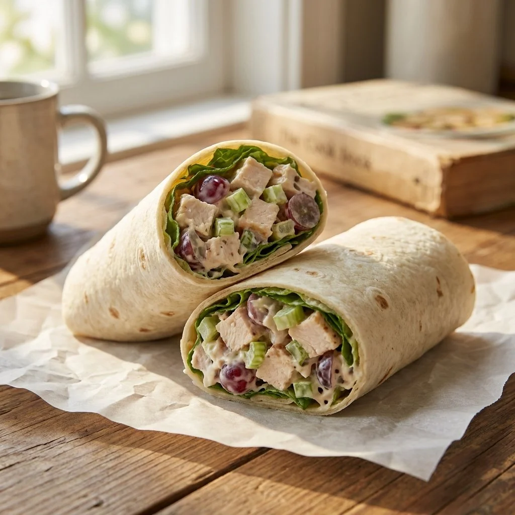 Quick Chicken Salad Wraps for No-Fridge Work Lunches