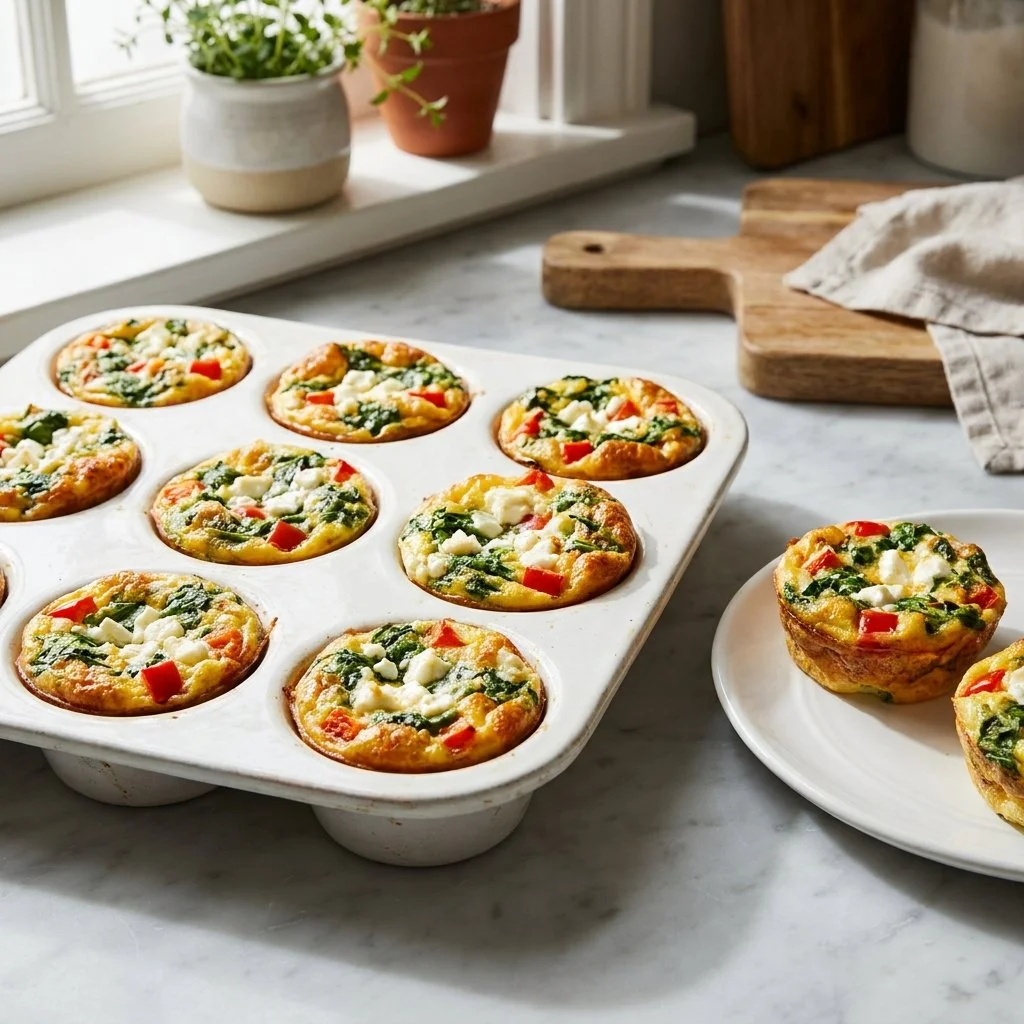 Quick Feta and Spinach Egg Cups for High-Protein Mornings