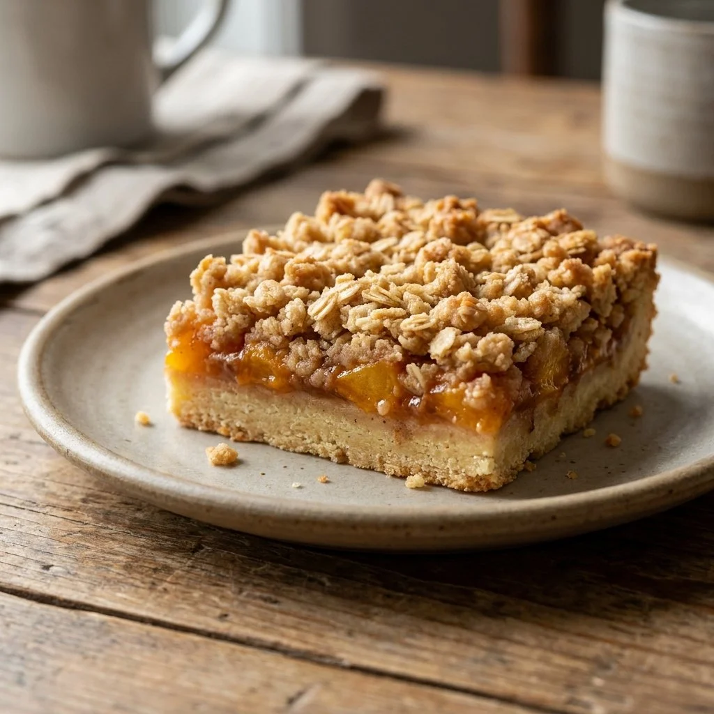 Quick Peach Crumb Bars