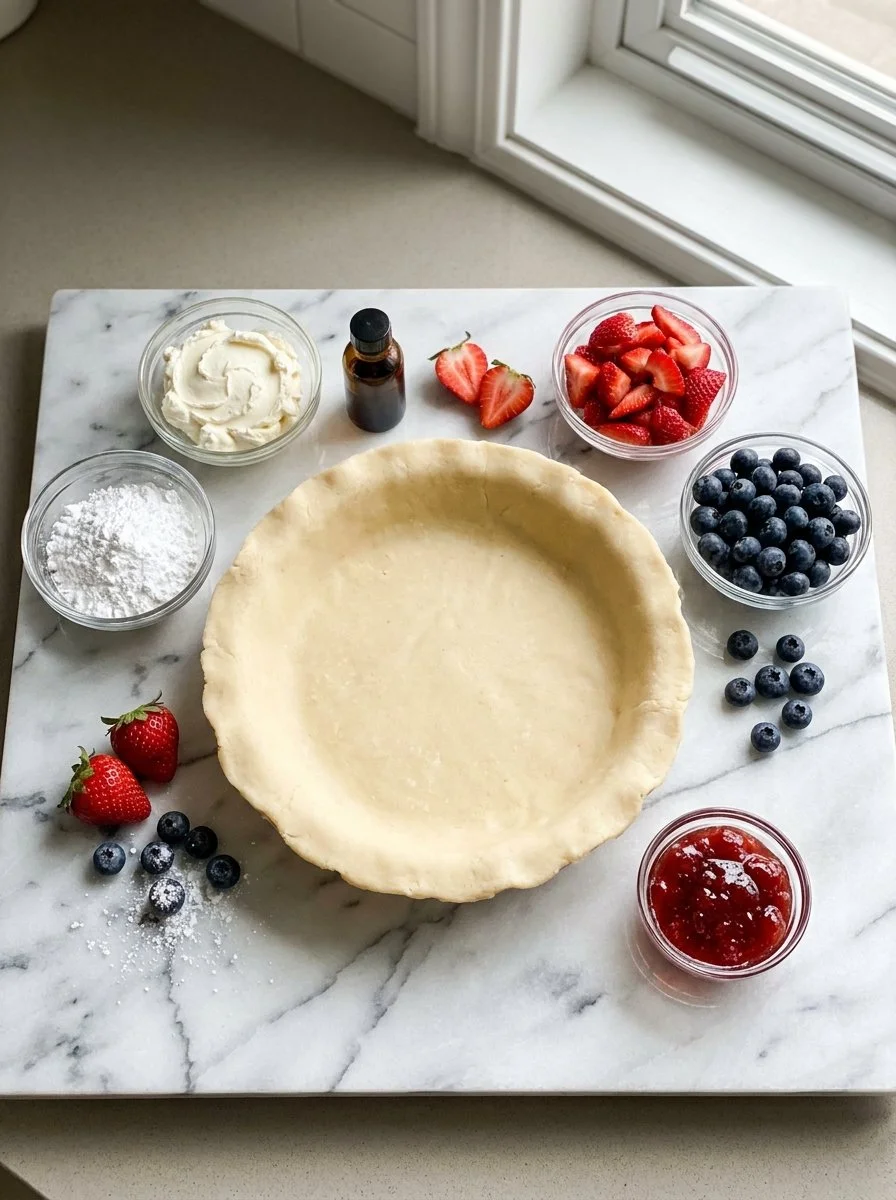 Quick Red White and Blueberry Tart for Patriotic Parties