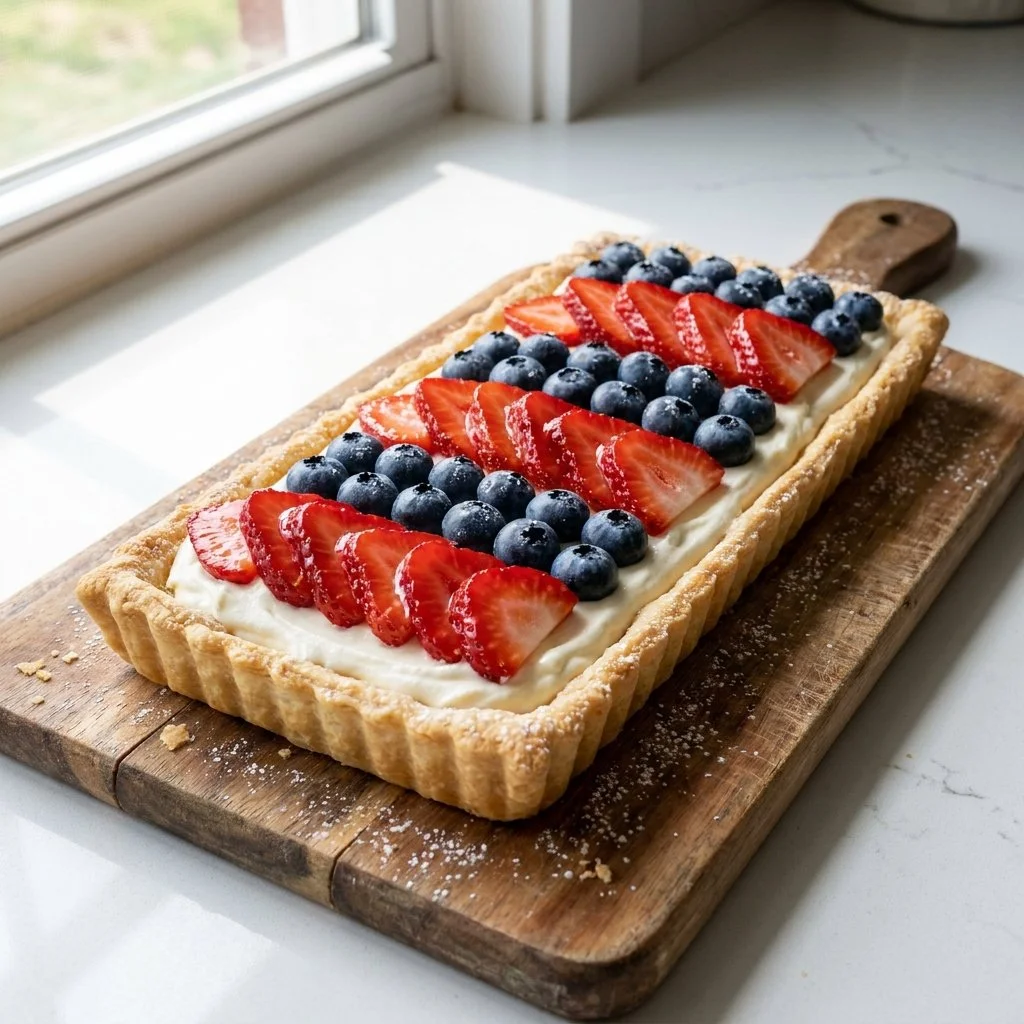 Quick Red White and Blueberry Tart for Patriotic Parties
