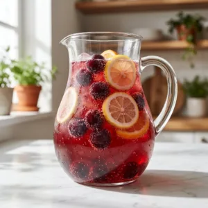 Sparkling cherry wine punch recipe for summer cookouts