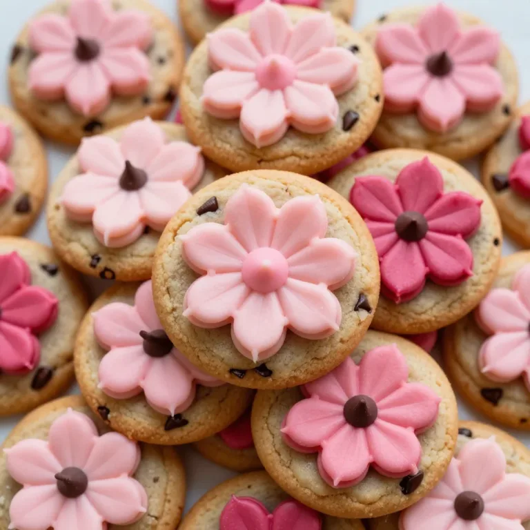 Delicious Rose Chocolate Chip Cookies freshly baked and served on a cozy plate