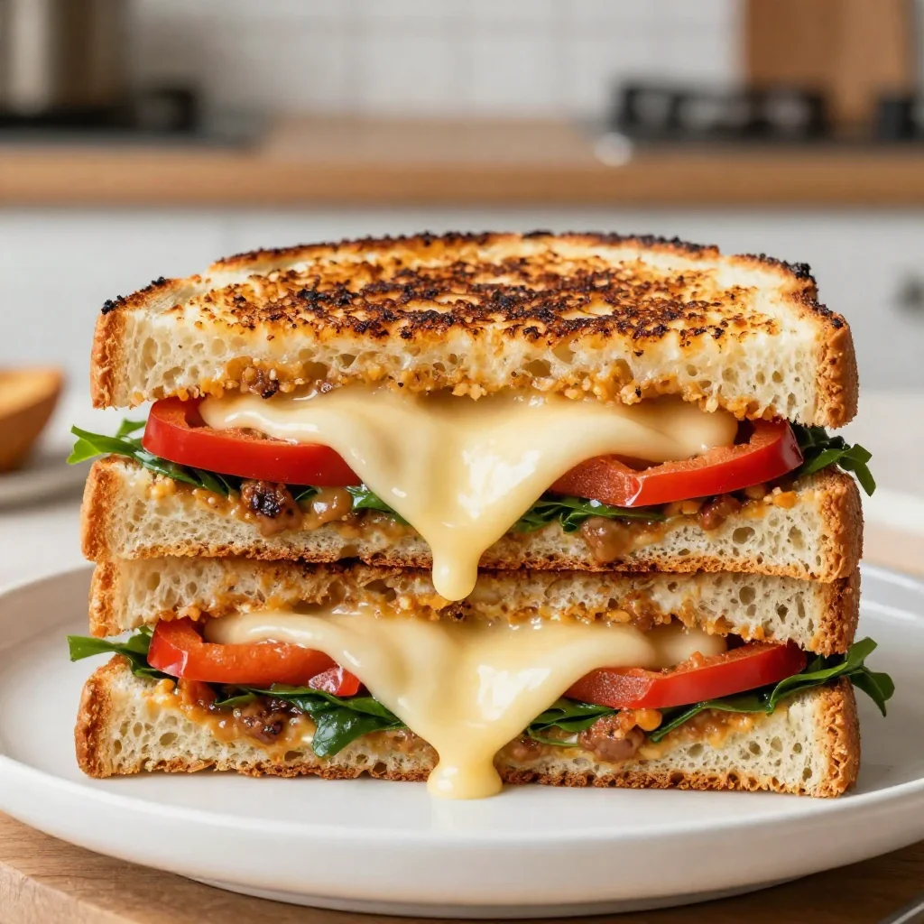 Havarti Tomato Basil Grilled Cheese