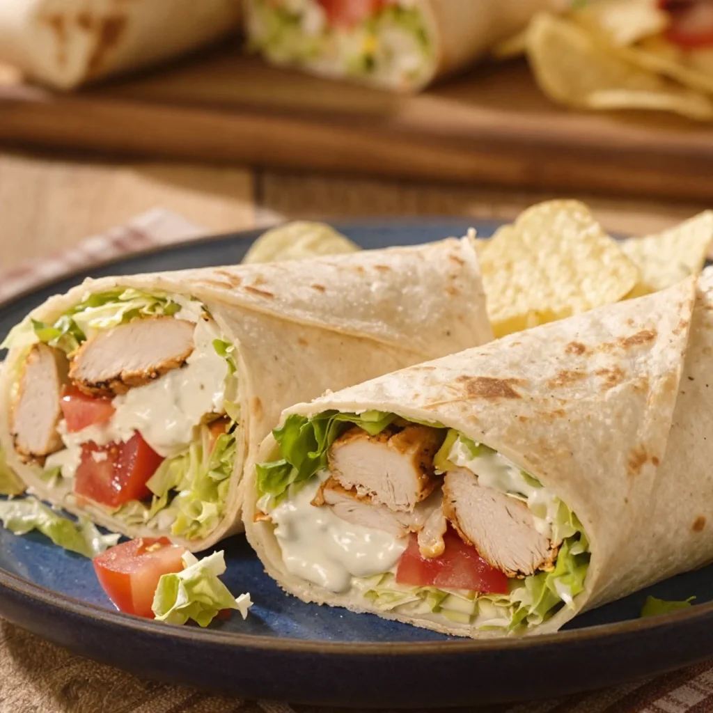 Creamy Chicken Caesar Wraps