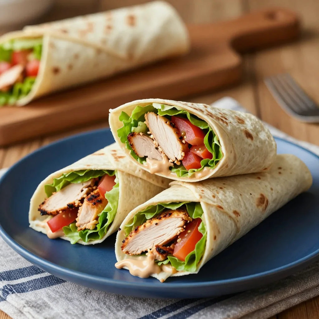 Creamy Chicken Caesar Wraps