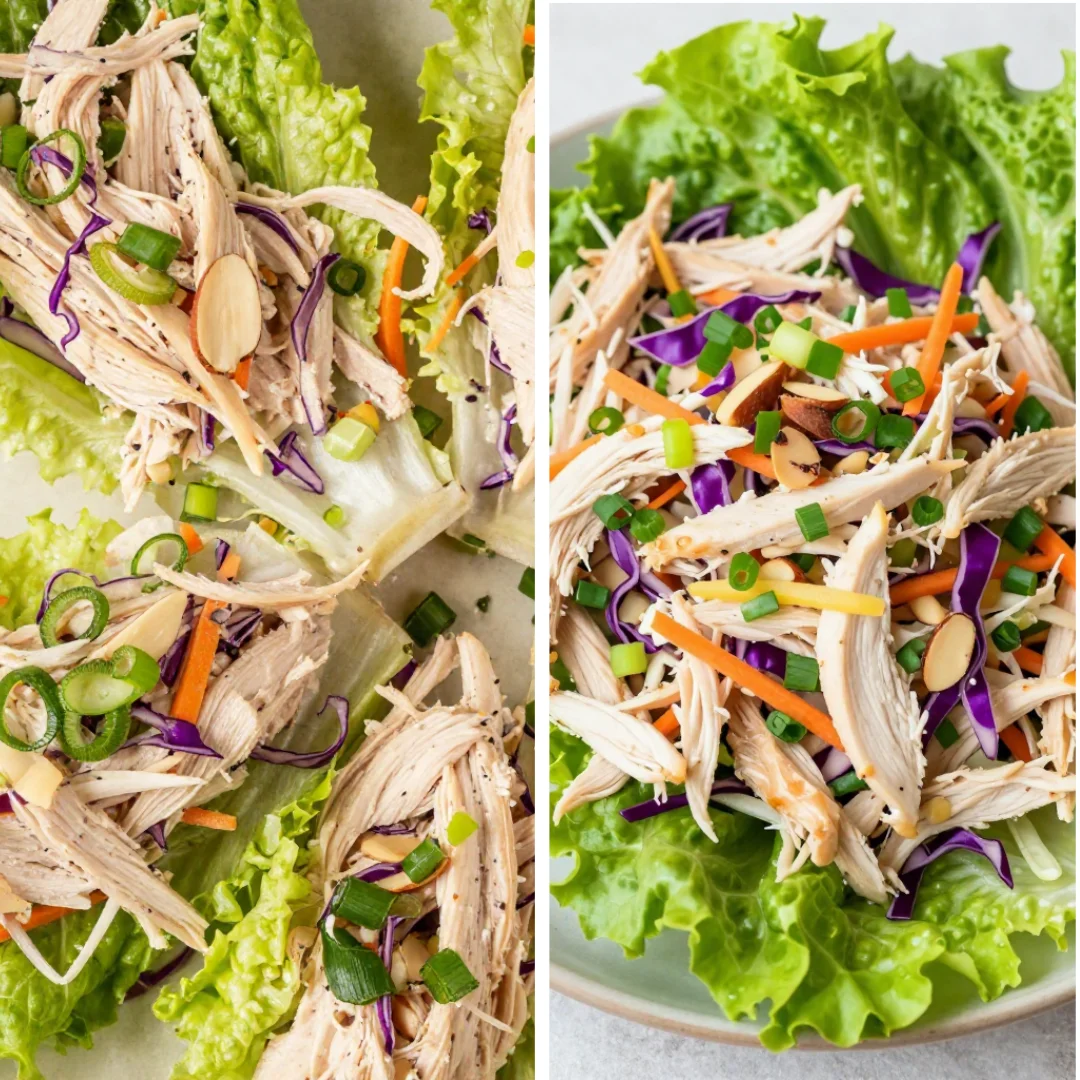 The easiest way to enjoy rotisserie chicken Caesar in lettuce cups