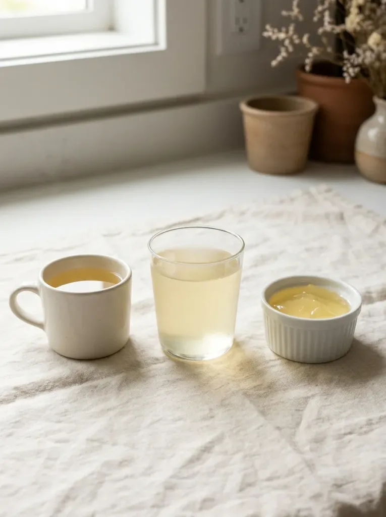 three formats of the dr berg gelatin trick — warm drink, chilled glass, soft-set ramekin