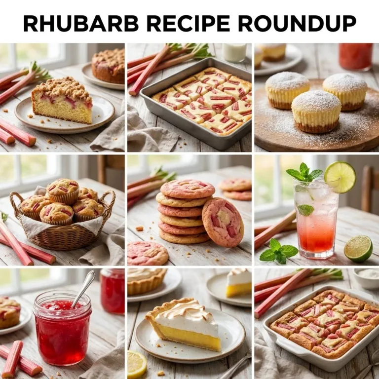 Delicious rhubarb recipes showcasing seasonal dishes.