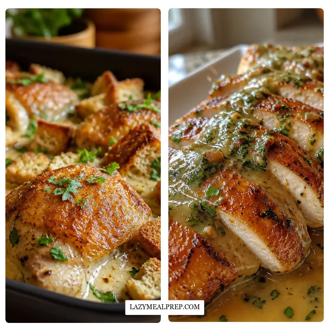 Baked Caesar Chicken with Creamy Parmesan Sauce