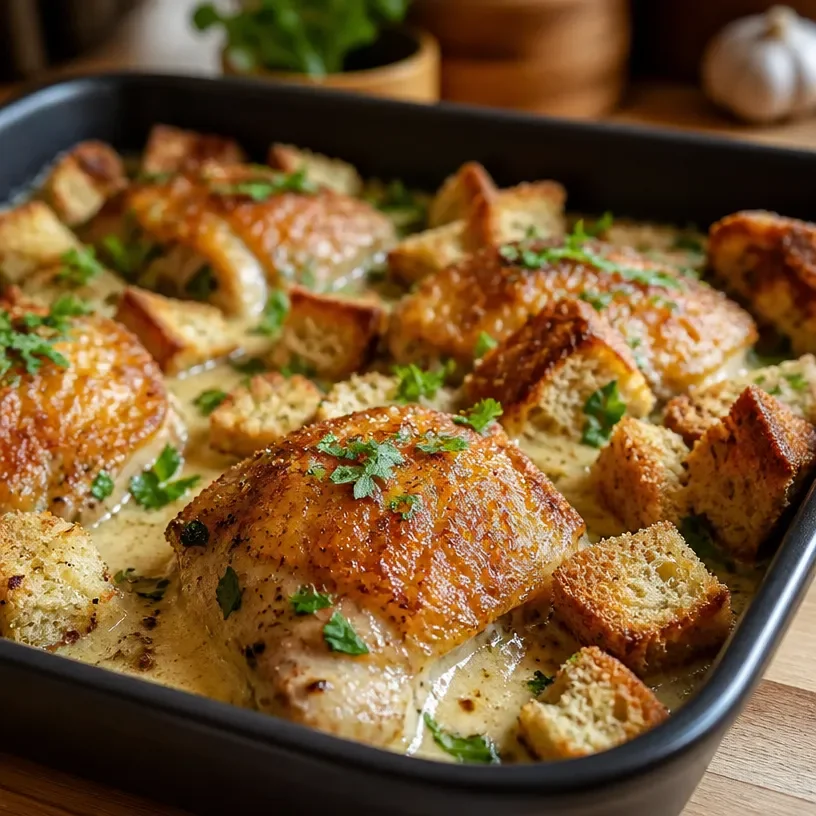Baked Caesar Chicken with Creamy Parmesan Sauce
