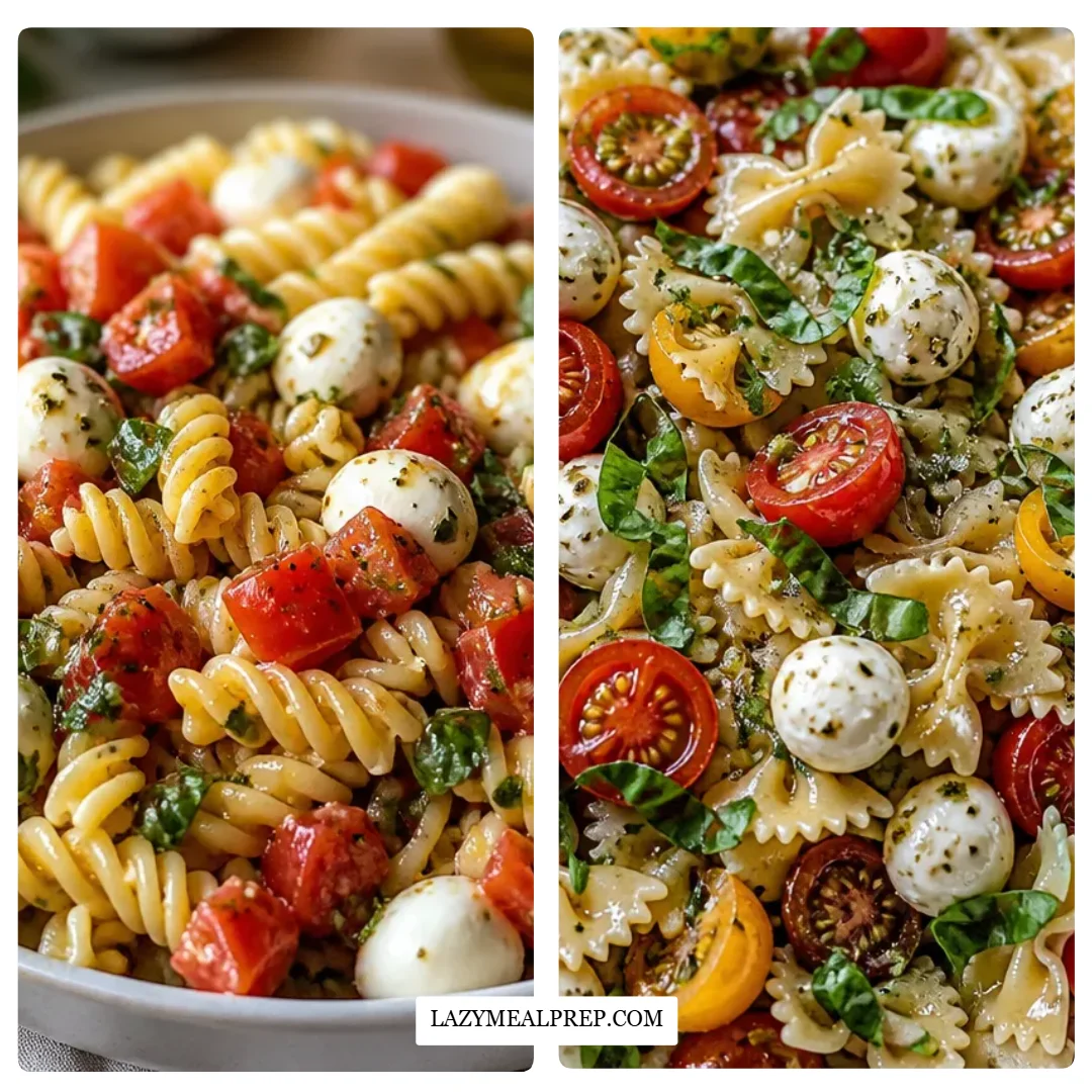 Bruschetta Pasta Salad With Mini Mozzarella Balls