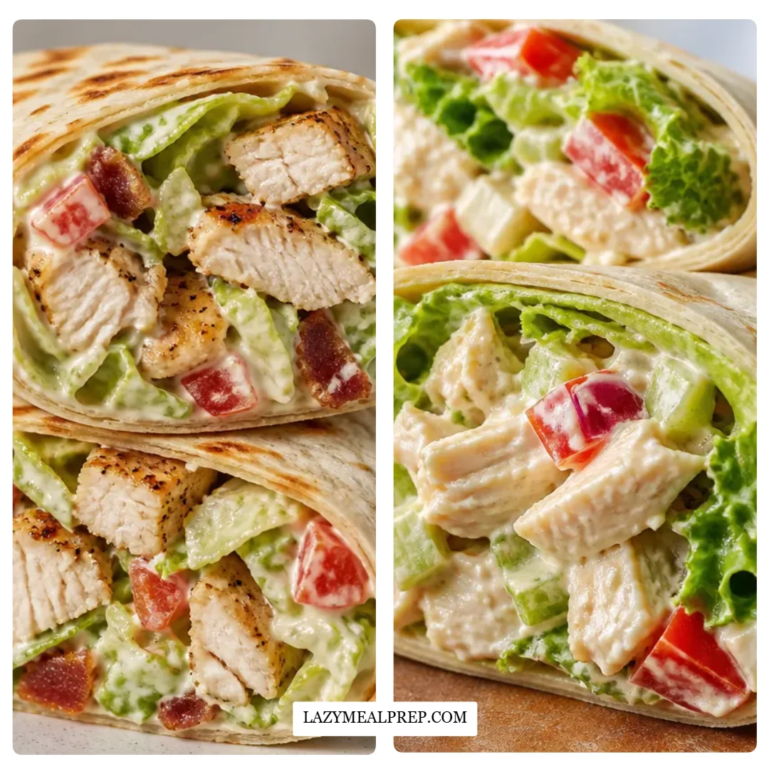 Chopped Chicken Caesar Salad Wrap