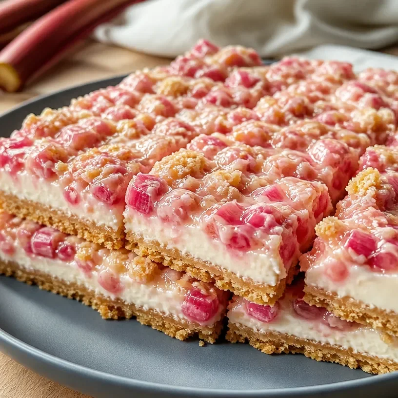 Delicious Tasty No Bake Rhubarb Bars for Summer Bliss