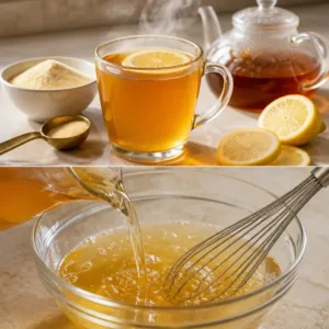 A soothing Gelatin Night Drink served in a cozy home setting for restful sleep.