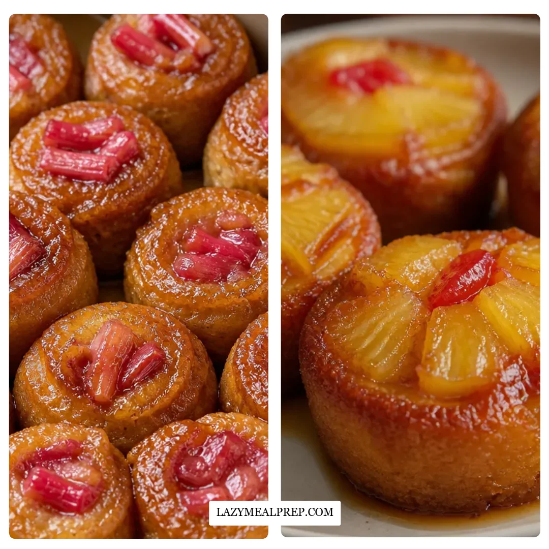 Irresistible Upside Down Rhubarb Muffins - FlirtyFood