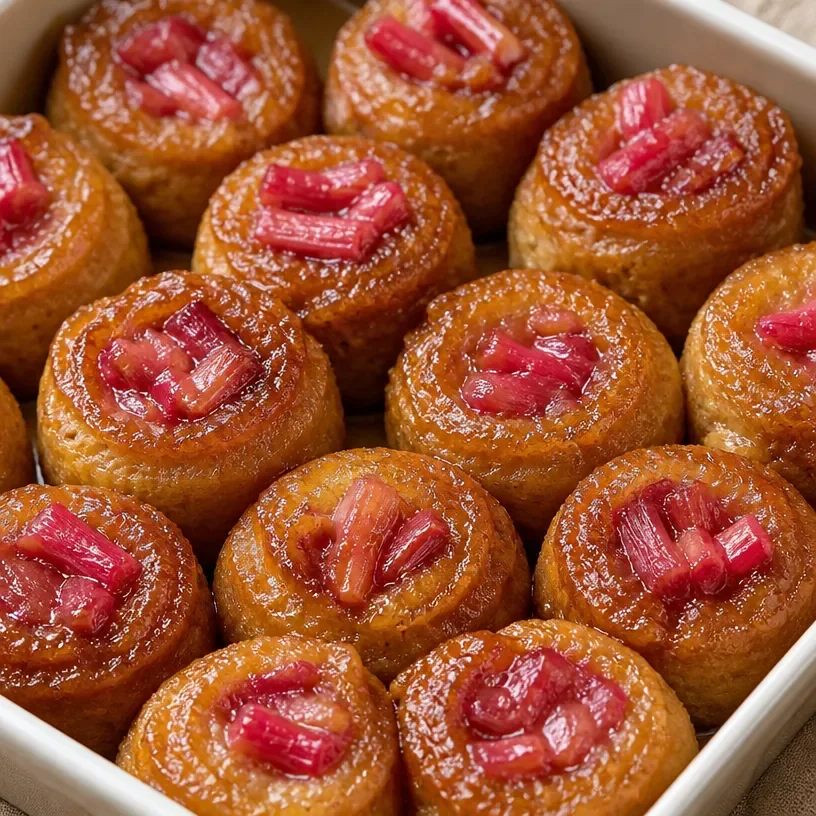 Irresistible Upside Down Rhubarb Muffins - FlirtyFood