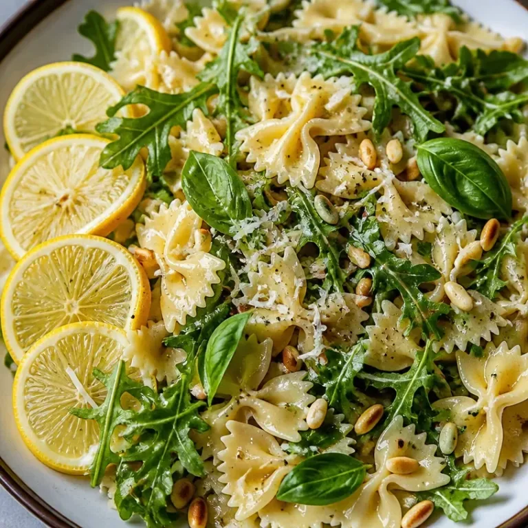 Delicious lemon basil parmesan pasta salad served in a bowl