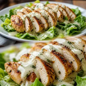 Delicious melt-in-your-mouth Caesar Chicken served with fresh greens.