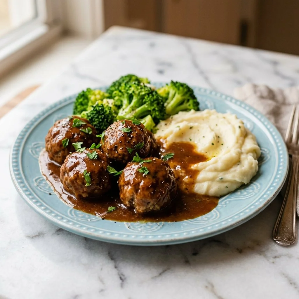 Slow Cooker French Onion Meatballs