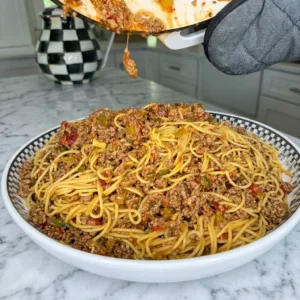 Delicious TikTok viral dirty spaghetti dish for families