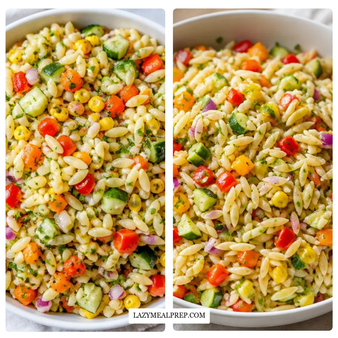 Rainbow Orzo Salad At Home