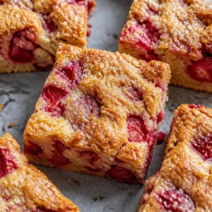 Slice of rhubarb breakfast cake on a cozy morning plate