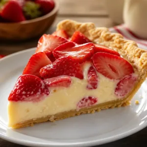Delicious Rhubarb Custard Pie served warm with a flaky crust