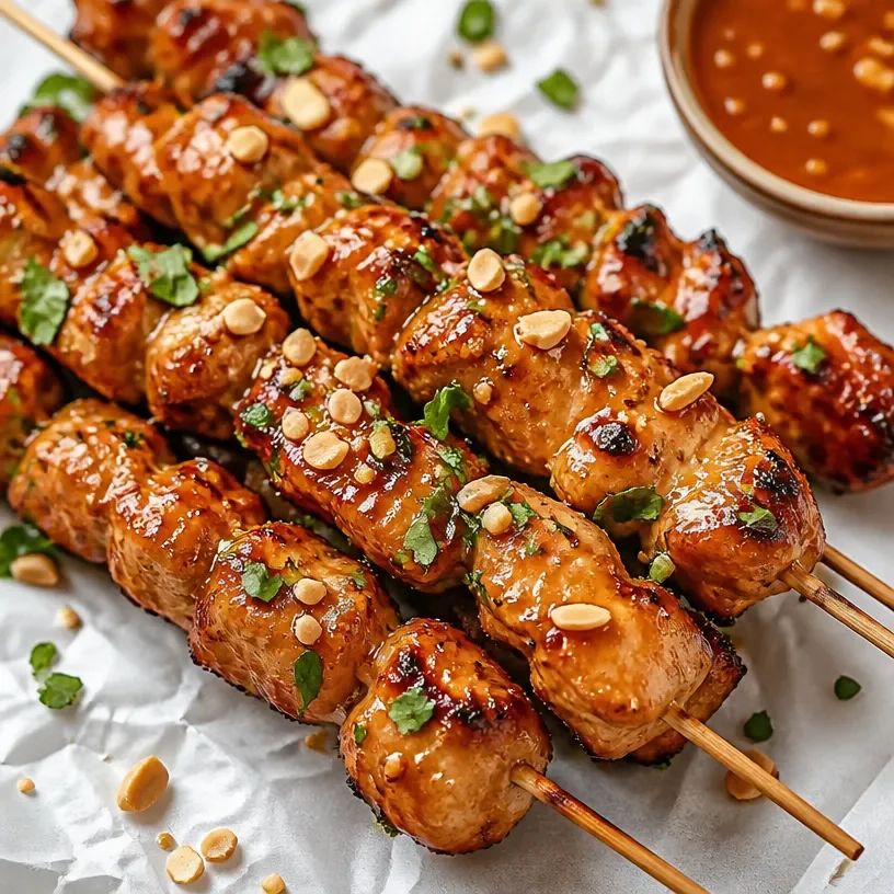 Easy Grilled Asian Chicken Skewers with Honey Garlic Sauce