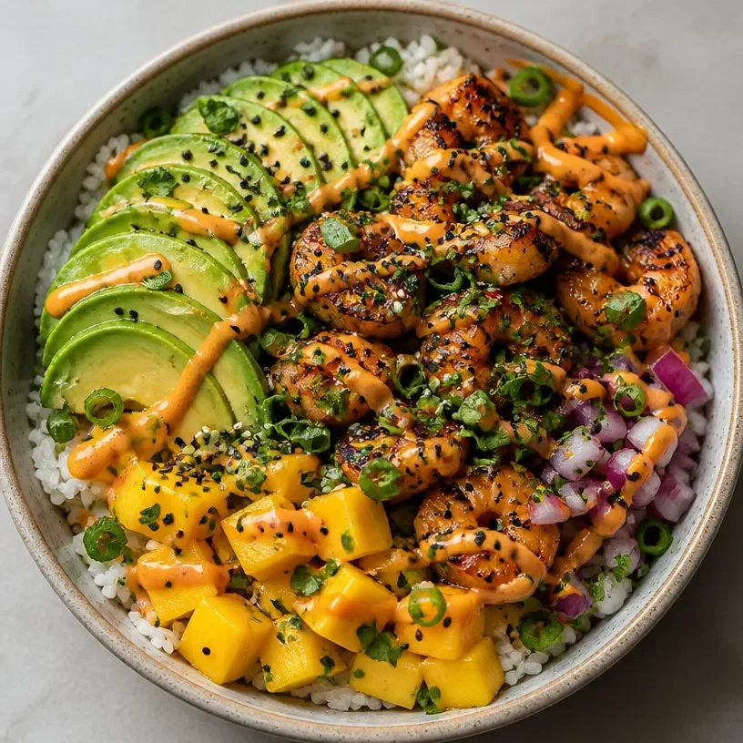The Ultimate Charred Shrimp and Avocado Bowl