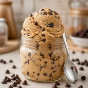 Delicious homemade edible cookie dough ingredients ready for a quick treat.