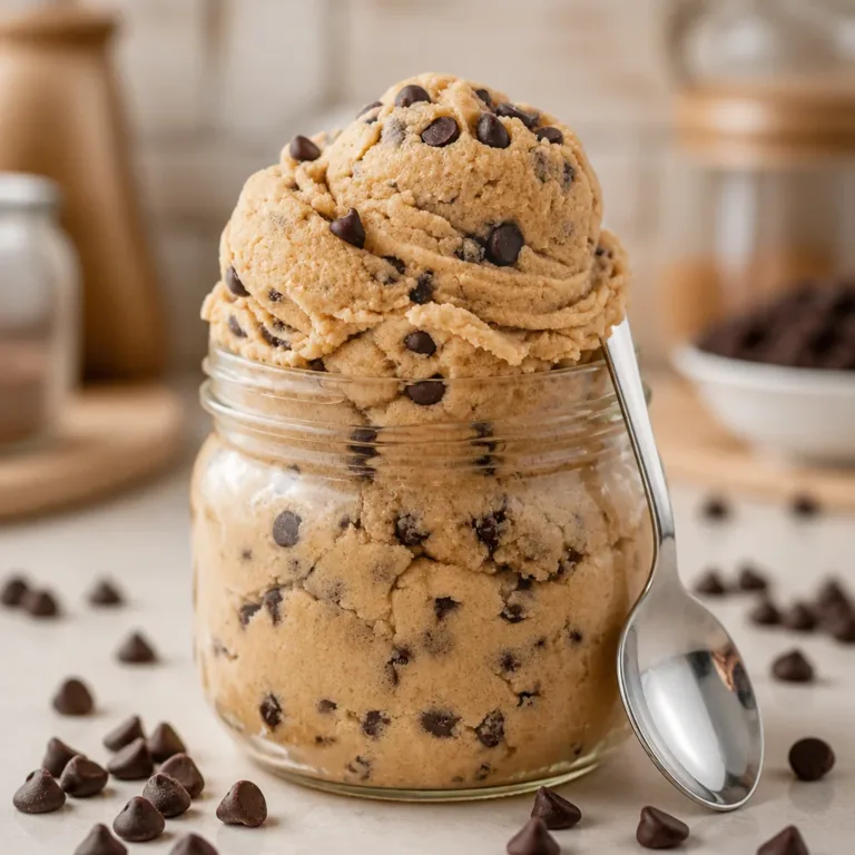 Delicious homemade edible cookie dough ingredients ready for a quick treat.