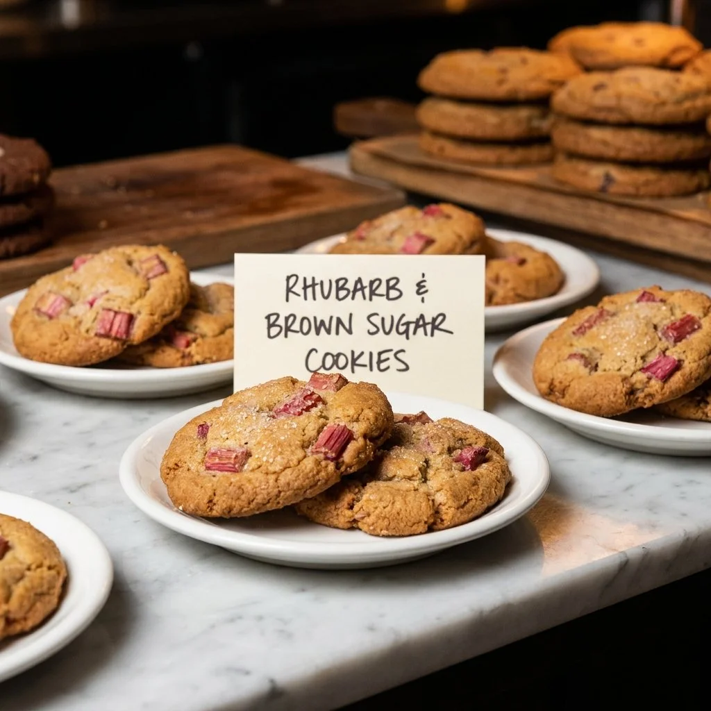 Brown Sugar Rhubarb Cookies