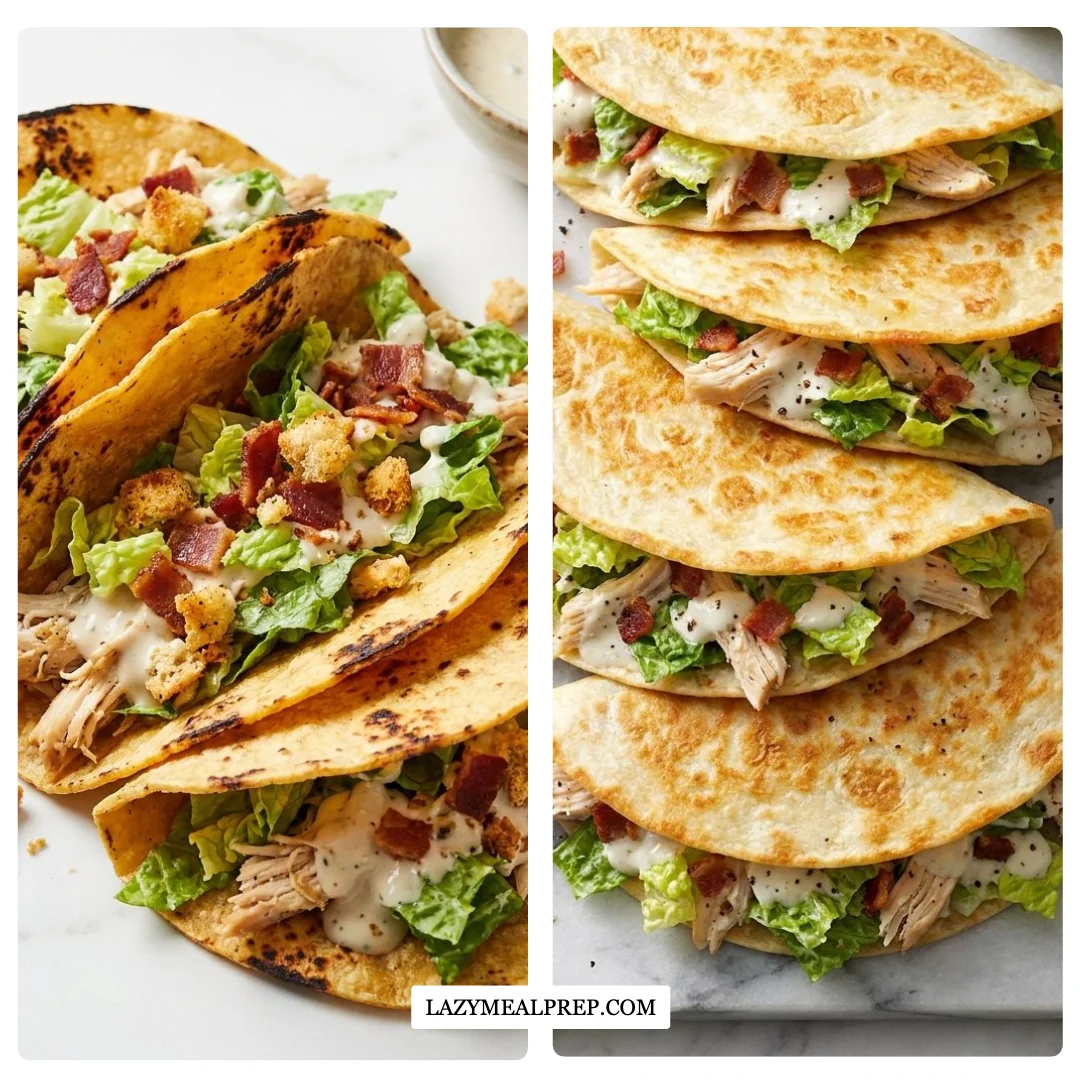 Chicken Caesar Smash Tacos