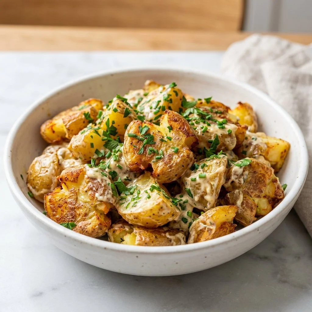 Crispy Smashed Potato Salad