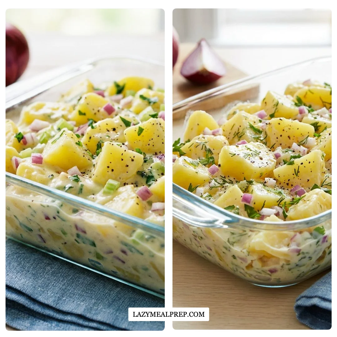 Easy Copycat Walmart Amish Potato Salad - thegirlskitchen