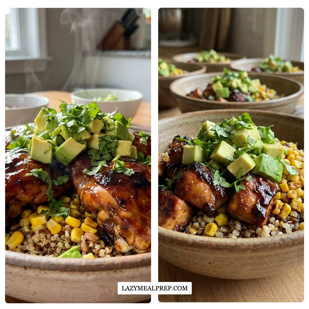Easy Summer Meal Prep Grilled Chicken Bowls with Avocado and Corn