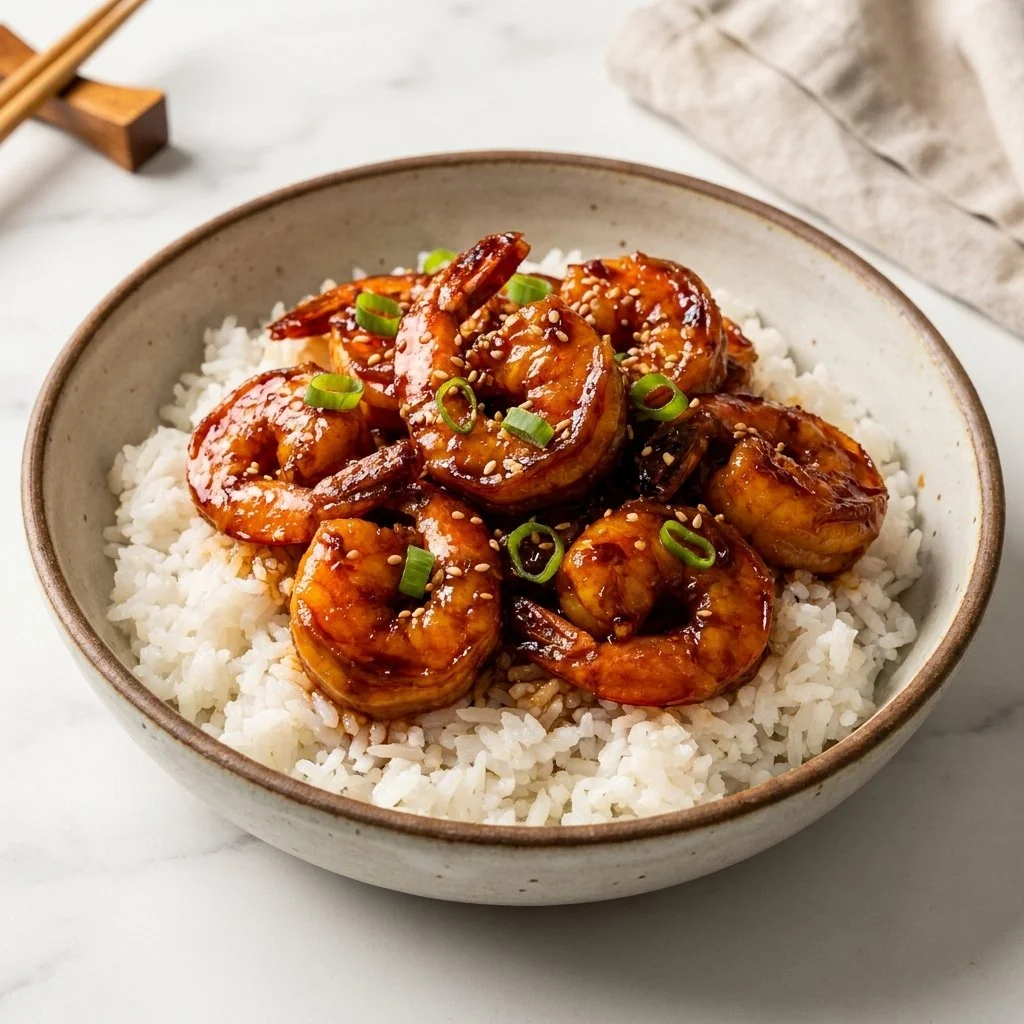 Honey Garlic Shrimp Bowls