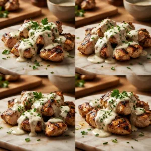 Delicious melt-in-your-mouth Caesar Chicken dish served with fresh ingredients