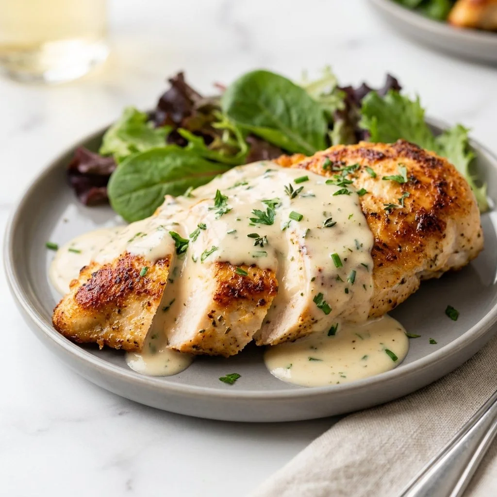 Caesar Chicken with Creamy Parmesan Sauce