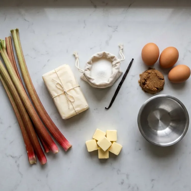 Delicious quick rhubarb cheesecake squares on a plate