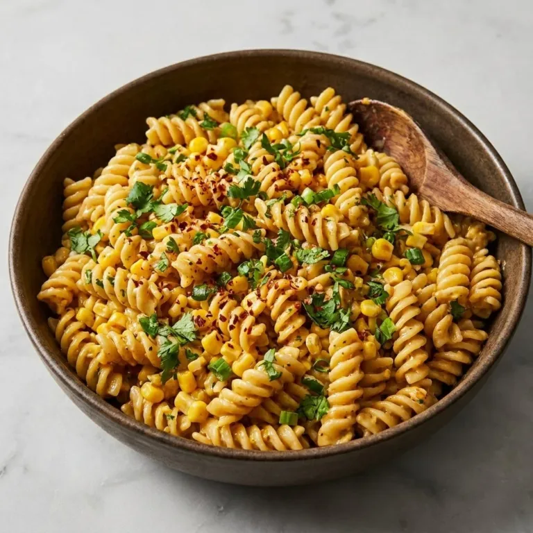 Street Corn Pasta Salad served in a bowl, perfect for family night dinners.