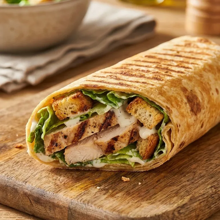 Delicious Chicken Caesar Wraps served on a plate with fresh ingredients