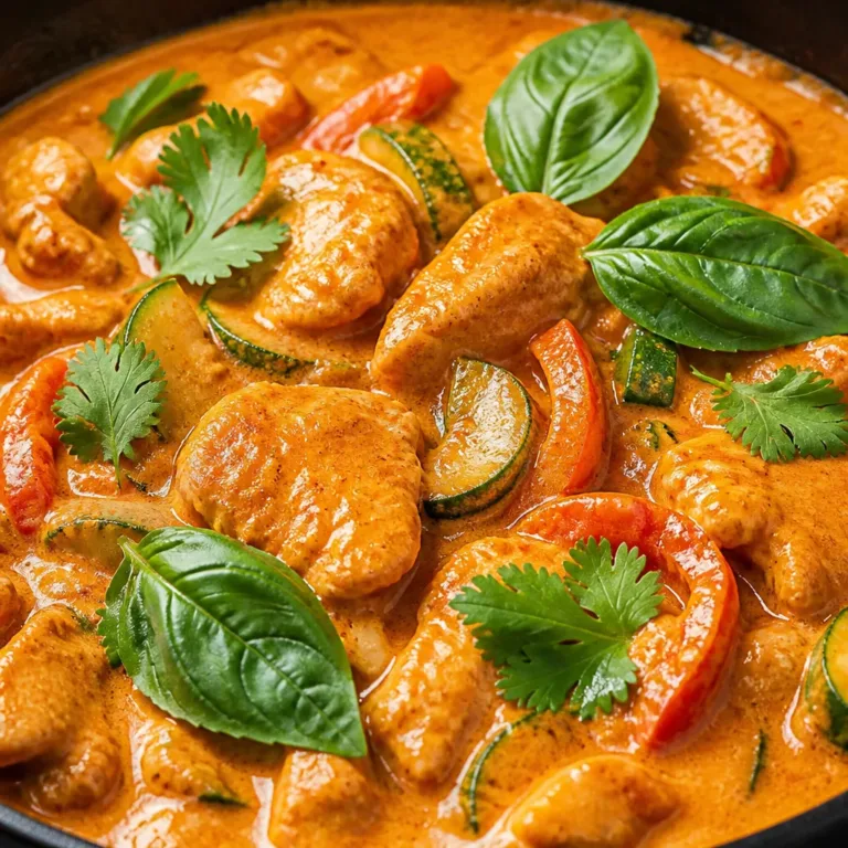 Delicious Thai Red Curry Chicken served with steamed rice in a vibrant bowl.